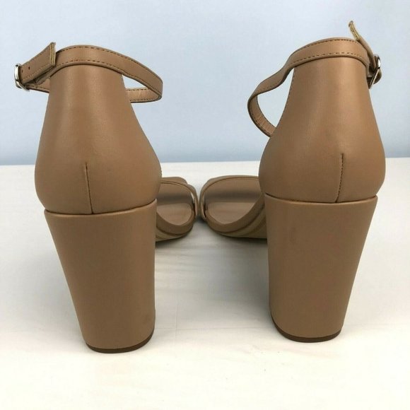 A New Day Ema Square Toe High Block Heels Pumps Taupe 8.5 Wide Width - Picture 9 of 10